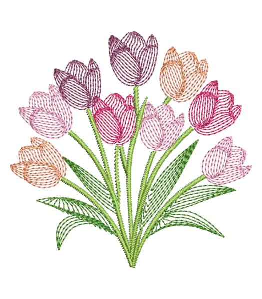 Matriz de Bordado Tulipa Buque